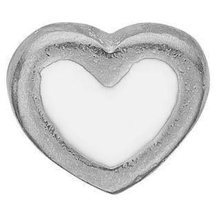Christina Enamel Heart Lille sølv hjerte med hvid emalje, model 603-S3 købes hos Guldsmykket.dk her